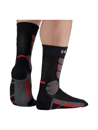 X1 Paire de Chaussettes Noir/Rouge Mixte Monnet Trek Expert 1 2