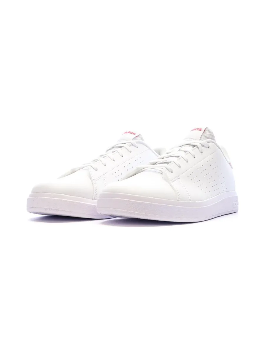 Baskets Blanc/Rose Fille Adidas Advantage 7