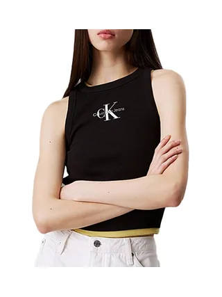 Débardeur Noir Femme Calvin Klein Jeans Monologo 1