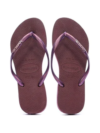 Tongs Violet Femme Havaianas Slim Logo Infradito 3