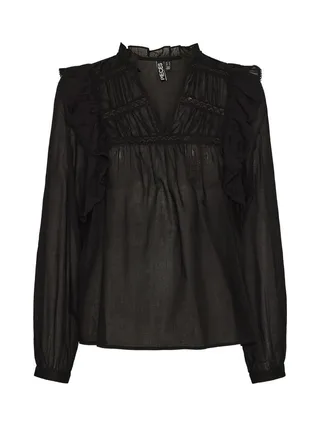 Blouse Noir Femme Pieces Makenna 1