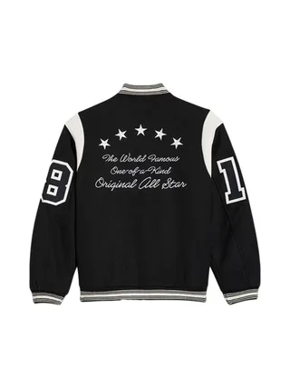 Veste Bomber Noir Homme Converse Luxe Varsity 2