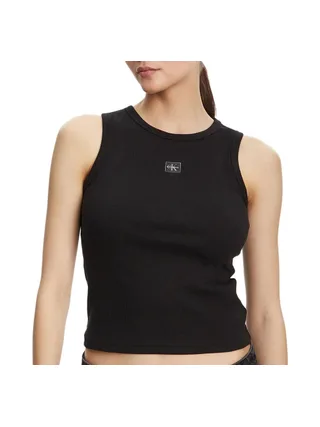 Débardeur Noir Femme Calvin Klein Jeans A Woven Label 1