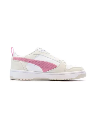 Baskets Ecru/Rose Fille Puma Rebound V6 Lo Cord 2