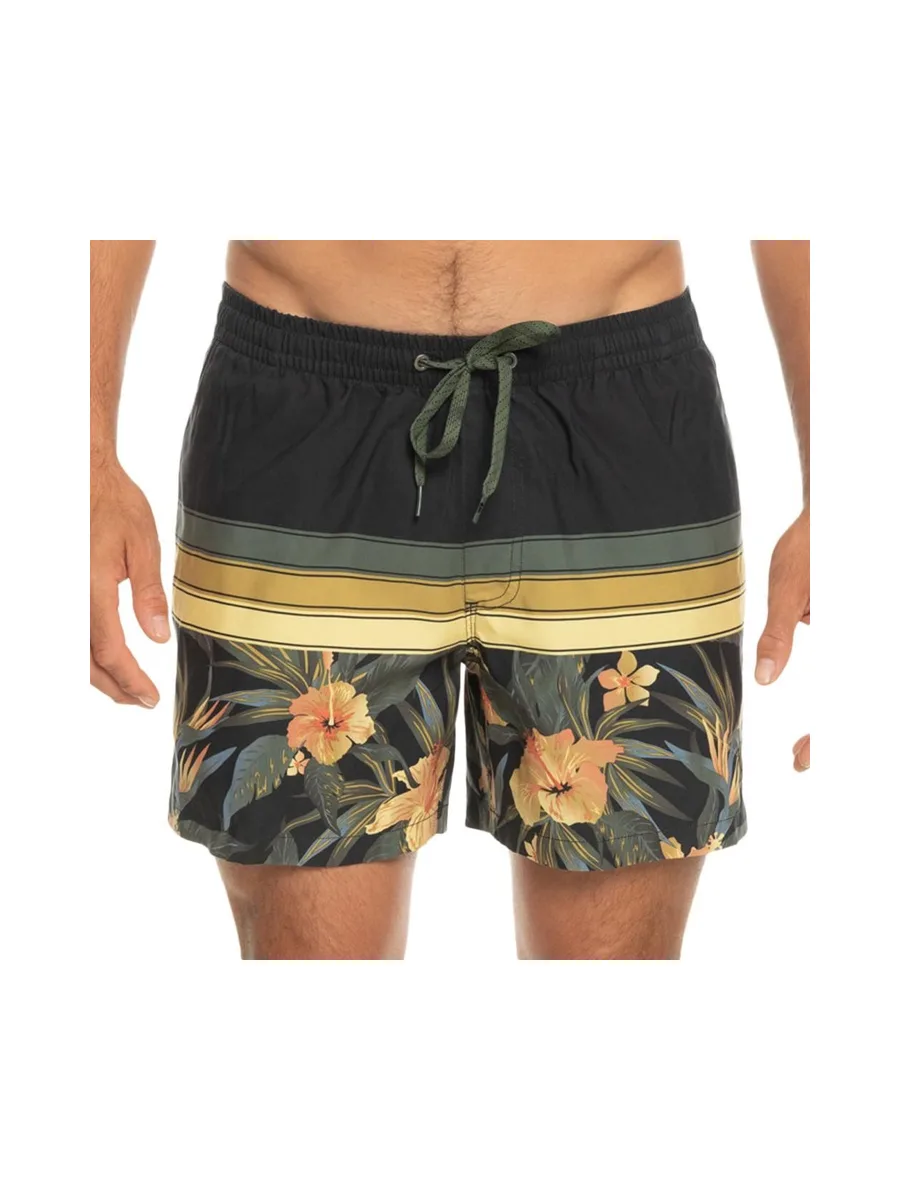 Maillot de bain Noir/Jaune Homme Quiksilver Floral 2