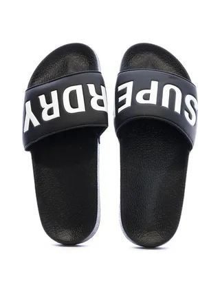 Claquettes Noir/Blanc Homme Superdry Pool Slide 3