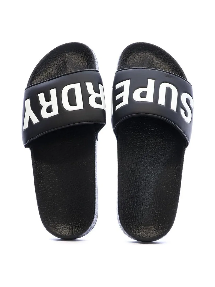 Claquettes Noir/Blanc Homme Superdry Pool Slide 4
