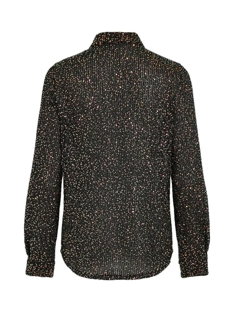 Chemise à Sequin Noir Femme Vila Scara 3