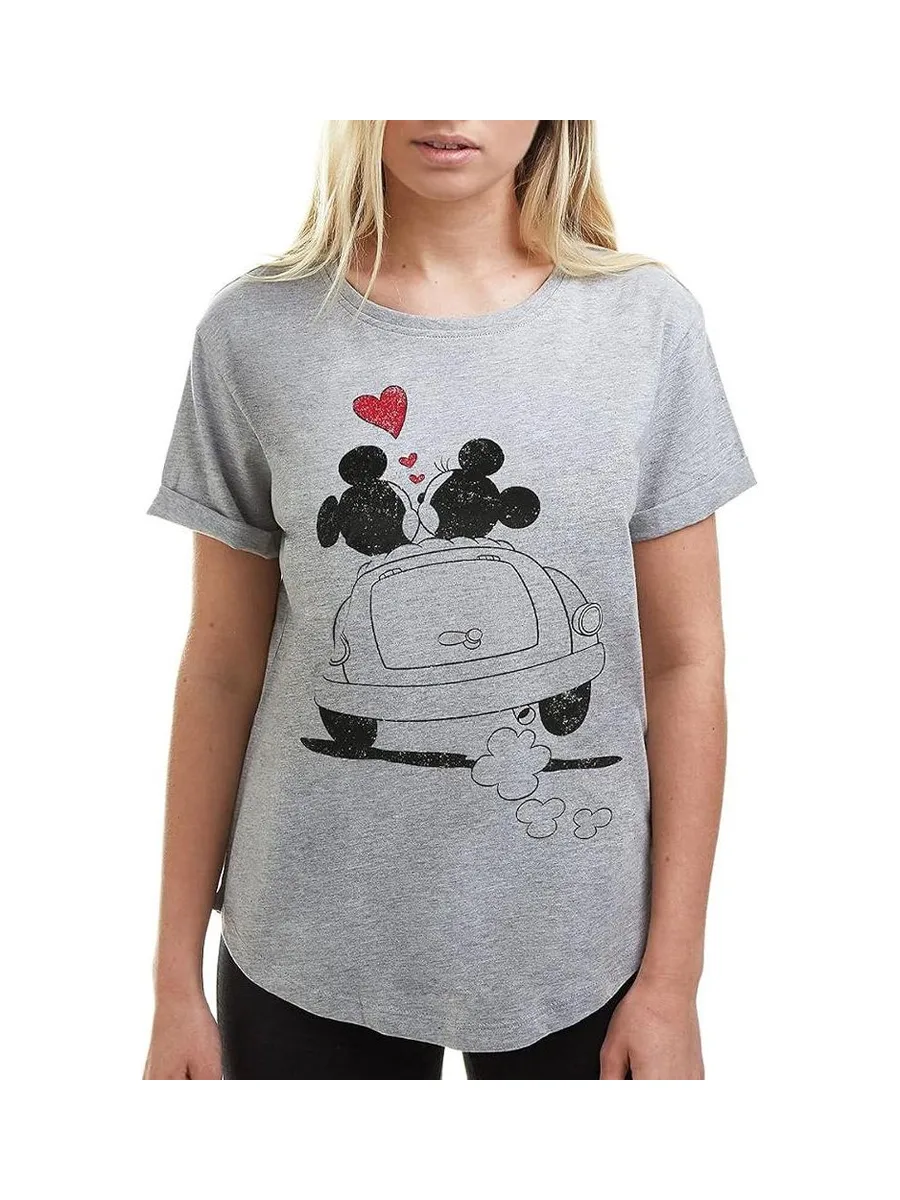 T-Shirt Gris Femme Disney Mickey & Minnie Hearts 2