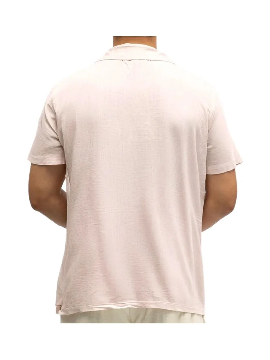 Chemise Rose Clair Homme Paname Brothers Lin Ficelle 3
