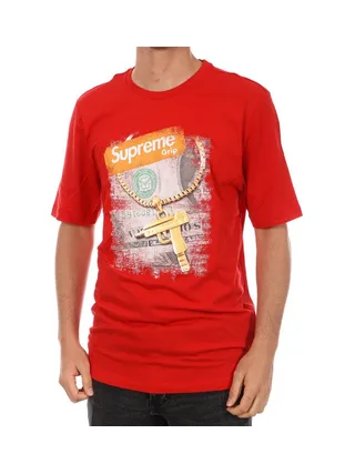 T-shirt Rouge Homme Supreme Grip Gun 1