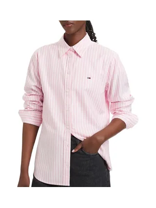Chemise Rose à rayures Femme Tommy Hilfiger Oxford 1
