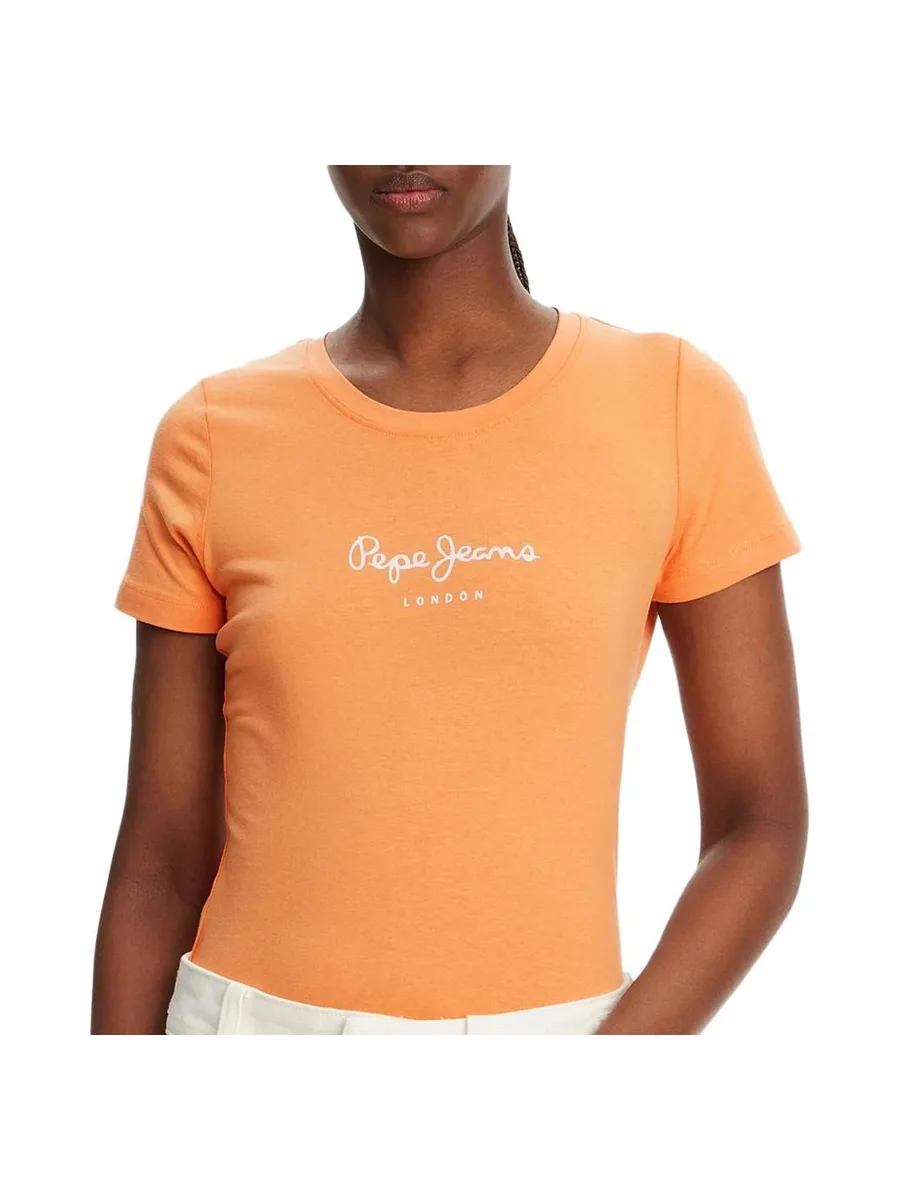 T-shirt Orange Femme Pepe jeans New Virginia 2