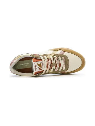 Baskets Écru/Camel Femme Pepe jeans Brit Print 4