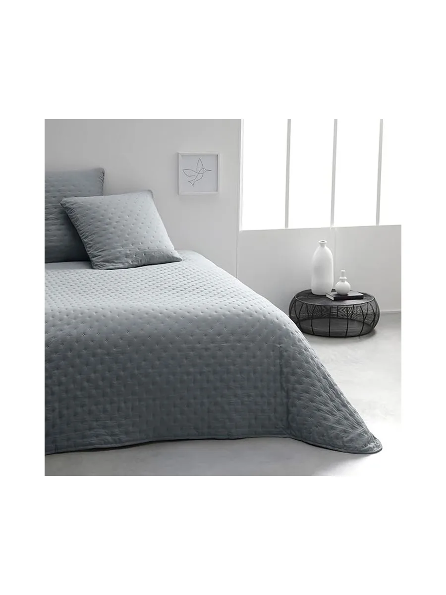 Couvre lit + 2 Taies d'oreiller Gris Today 260x240cm 2