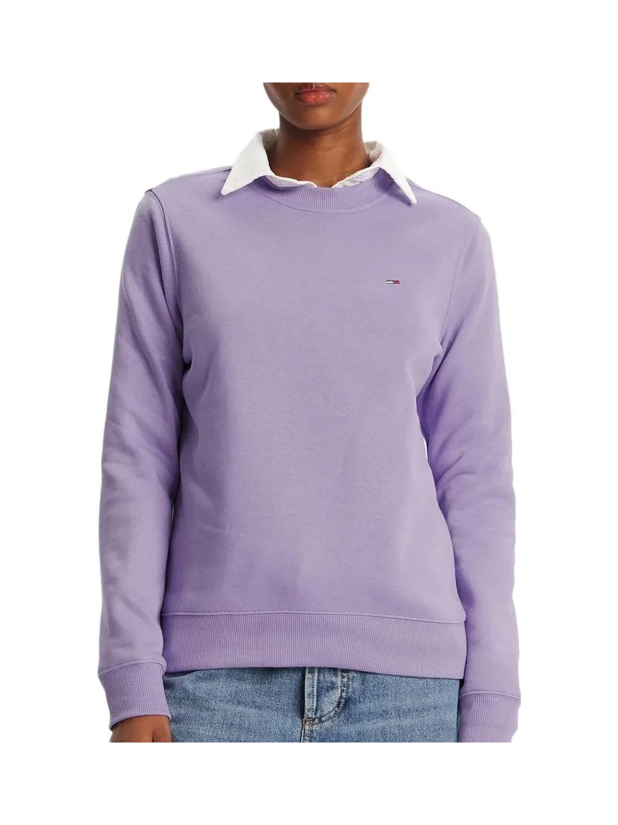 Sweat Violet Femme Tommy Hilfiger Flag Crew DW0DW19959 2