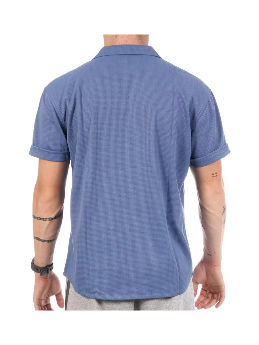 Chemise Manches Courtes Bleu Homme Paname Brothers DOV 2
