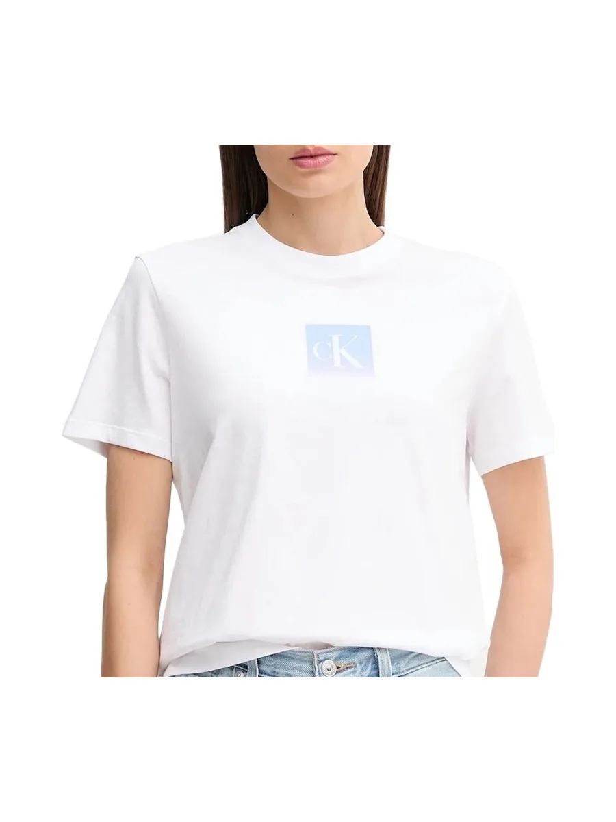 T-Shirt Blanc Femme Calvin Klein Jeans Classic 2