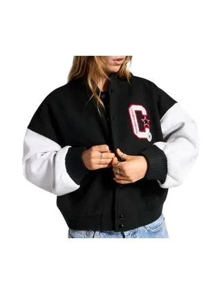 Veste Noire Femme Converse Retro 1