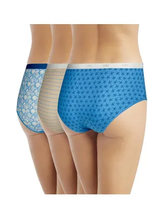 X3 Boxers Bleu/Beige Femme Dim Shorty Femme Les Pockets Coton 2