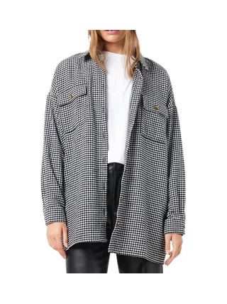 Surchemise Noir/Blanc pied de poule Femme Noisy May Flanny 1