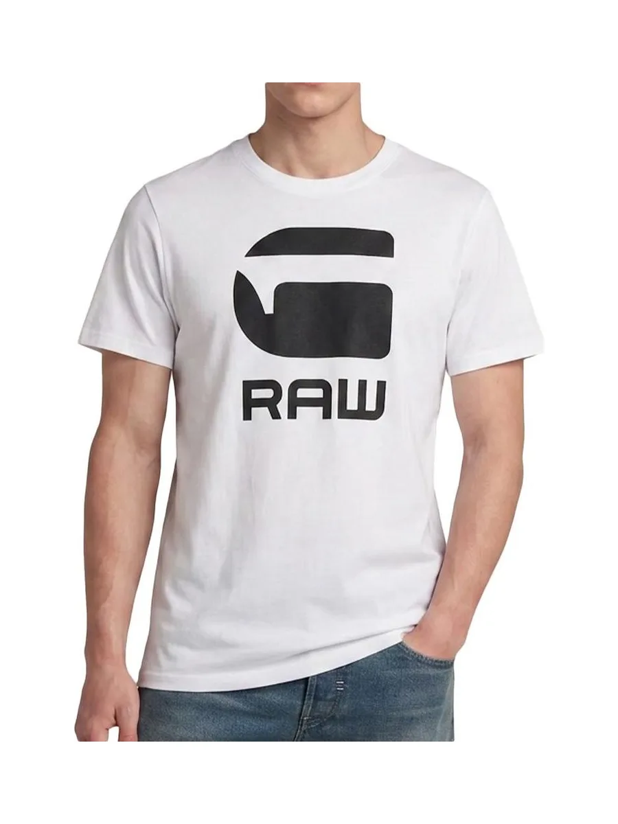 T-Shirt Blanc/Noir Homme G-Star RAW Logo 2