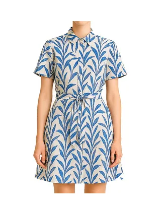 Robe Blanche/Bleu Femme Vero Moda Zana 1