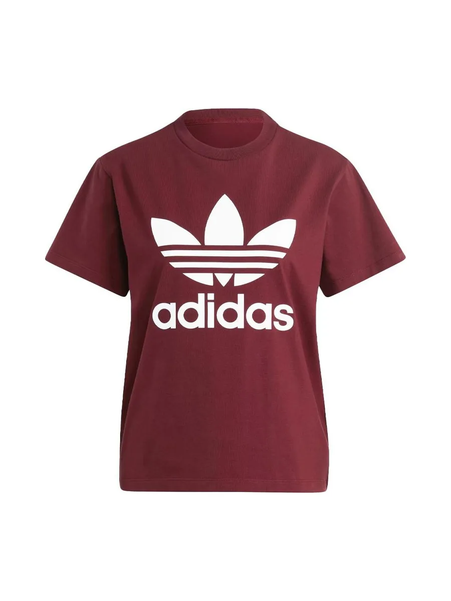 T-shirt Bordeaux Femme Adidas Trefoil IB7422 1