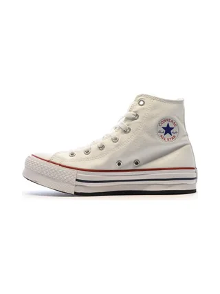 Baskets Blanches à Plateforme Femme Converse All Star High 1