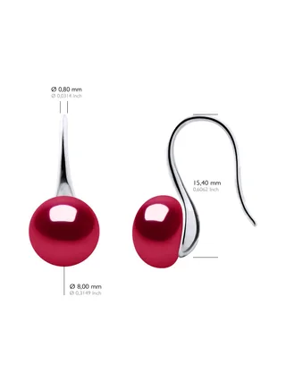 Boucles d'Oreilles Véritables Perles d'Eau Douce Bouton 9-10 mm — Argent 925 Millièmes Rhodié 2