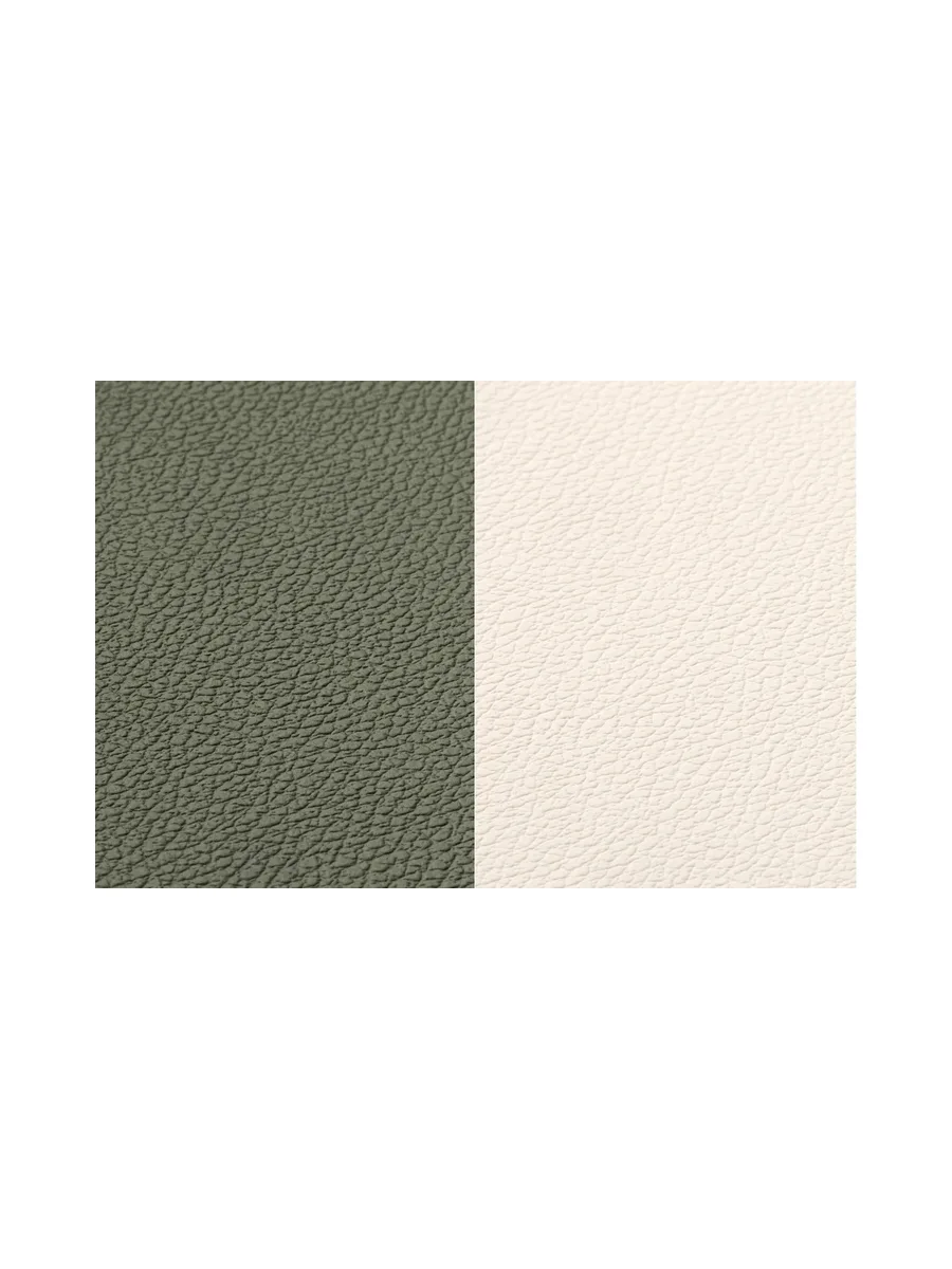 Sous-verre rond réversible - 6 pièces - Cuir recyclé blanc crème et vert de gris 4