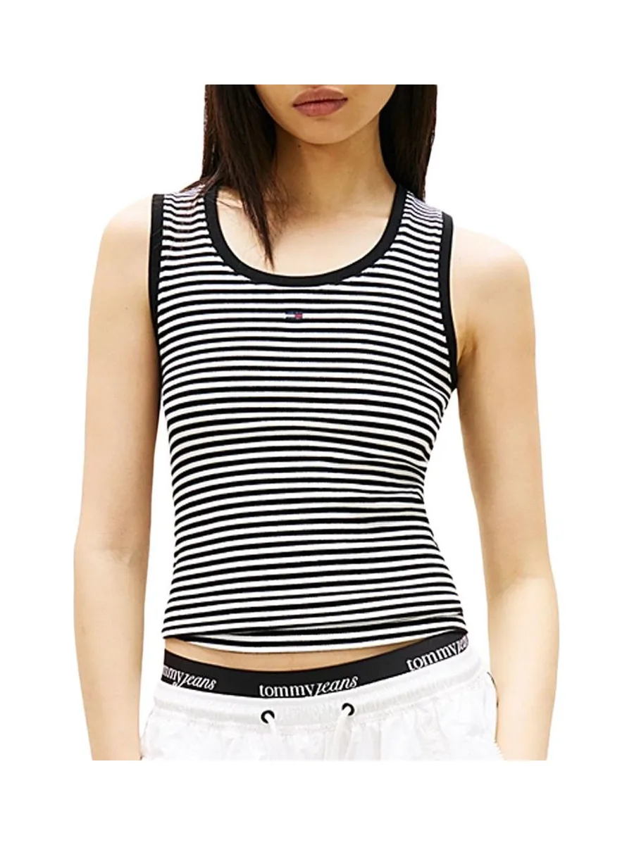 Débardeur Blanc/Noir Femme Tommy Hilfiger Essential BDS 2
