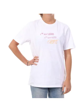 T-shirt Blanc Femme Vans Stamp Logo Ss Tee 1