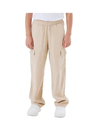 Pantalon en Toile Beige Fille Name it Wide Twill 1