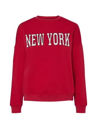 Sweat Rouge Femme Pieces Sasie 1
