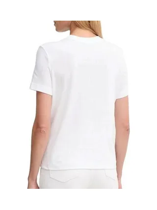 T-Shirt Blanc Femme Calvin Klein Jeans Fitted Script 2