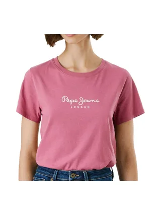 T-Shirt Rouge Femme Pepe jeansNew Virginia 1