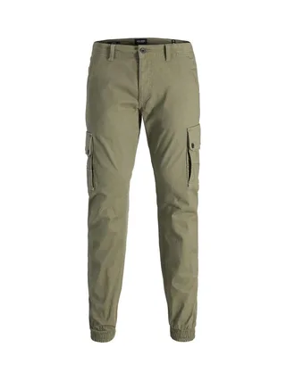 Pantalon Cargo Kaki Homme Jack & Jones Warner 12167596 1