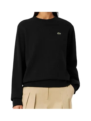 Sweat Noir Femme Lacoste Relaxed Fit Fleece Crew Neck 1