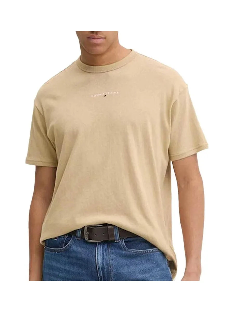 T-Shirt Beige Homme Tommy Hilfiger Linear0 2