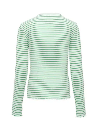 T-Shirt Manches Longues Blanc/Vert Fille Kids ONLY Koggila 2