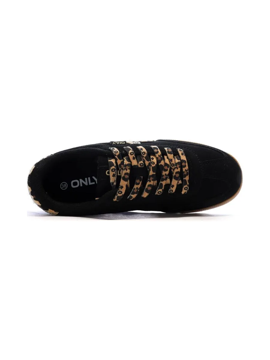 Baskets Noires/Léopard Femme Only Star 5