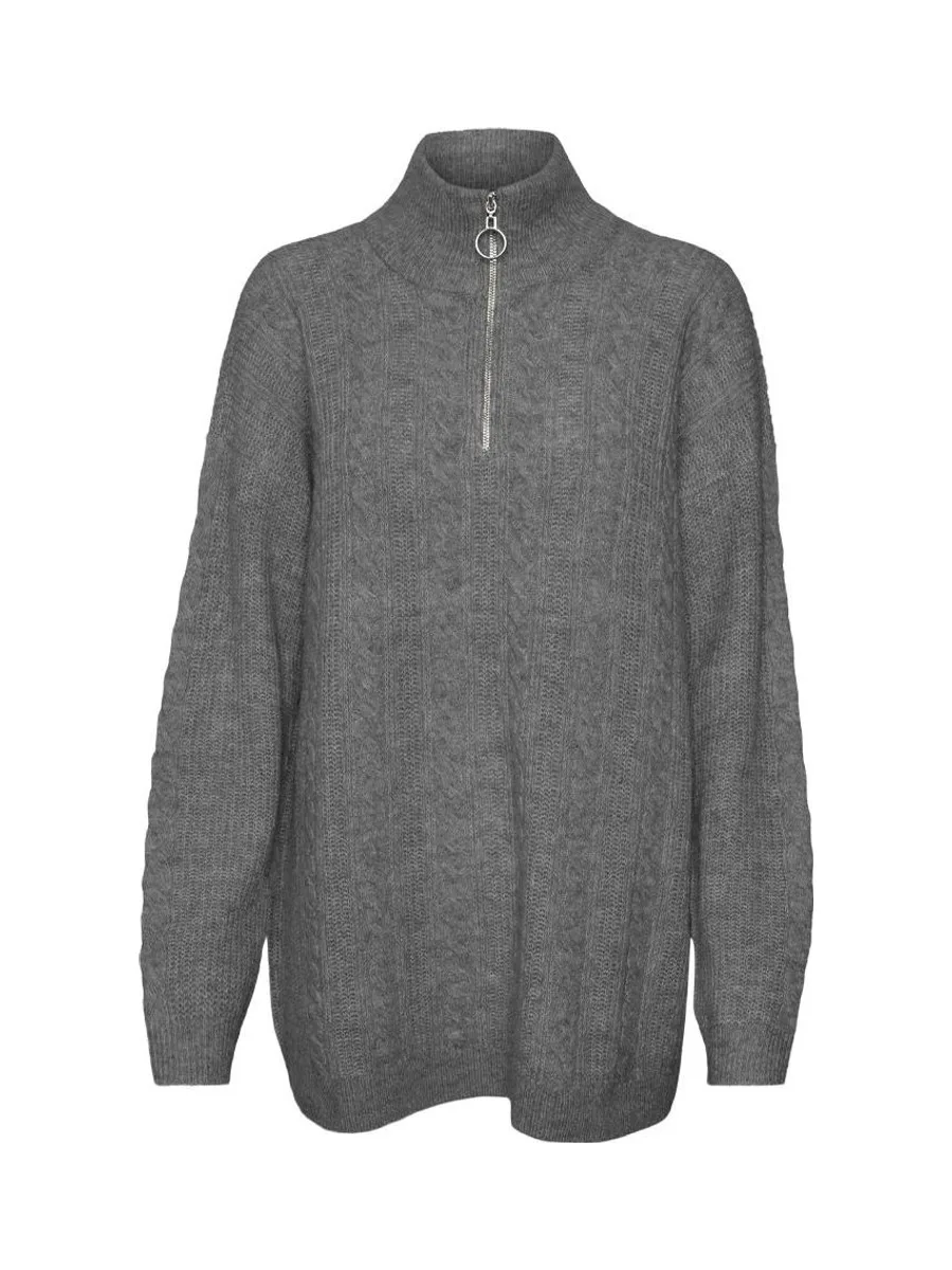 Pull 1/4 Zip Beige Femme Vero Moda Mili 2