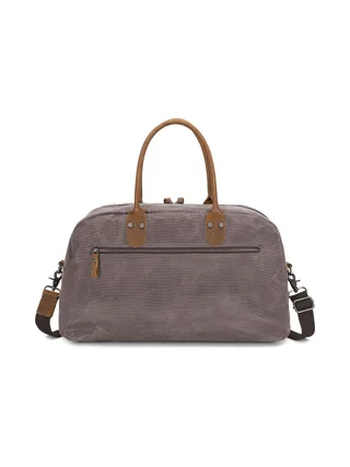 BART - Sac week-end en cuir véritable et toile enduite - Bleu 21