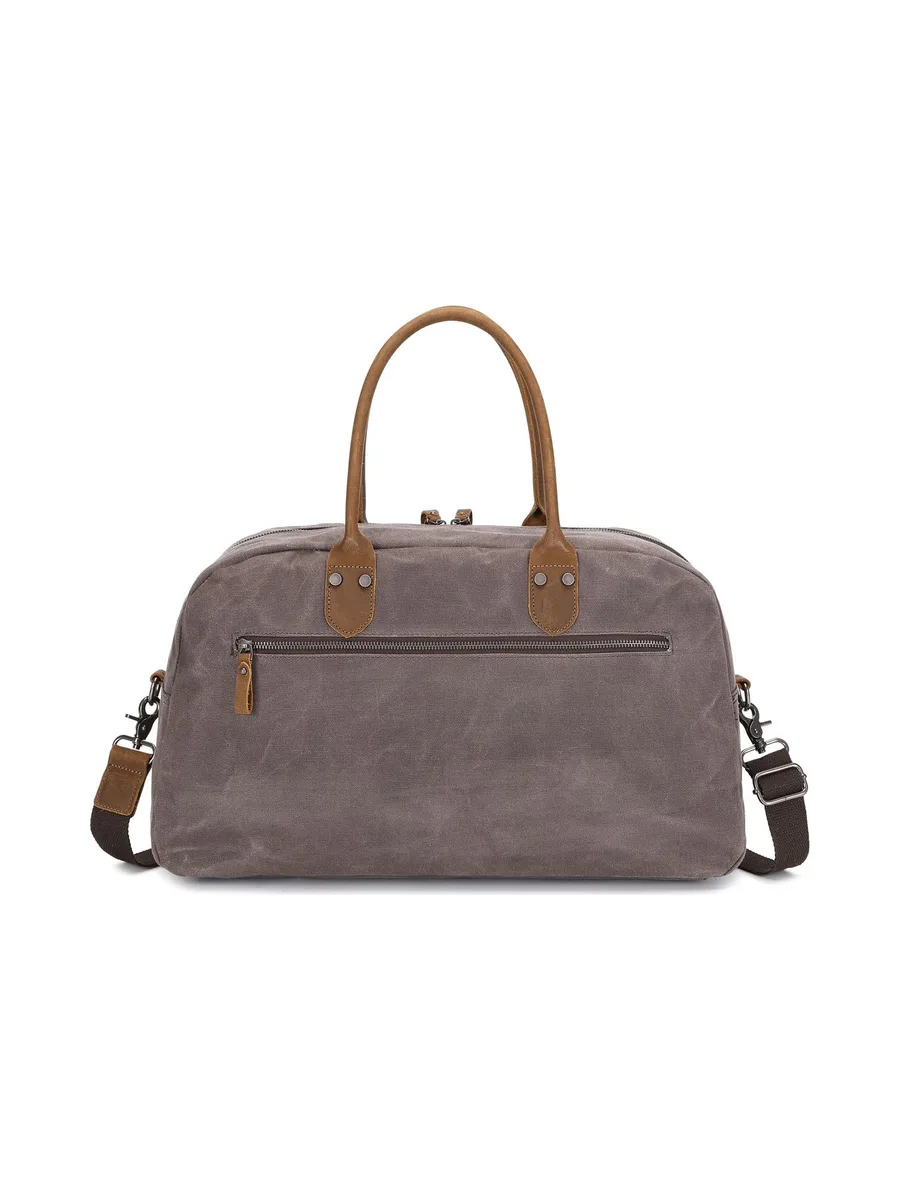 BART - Sac week-end en cuir véritable et toile enduite - Bleu 21