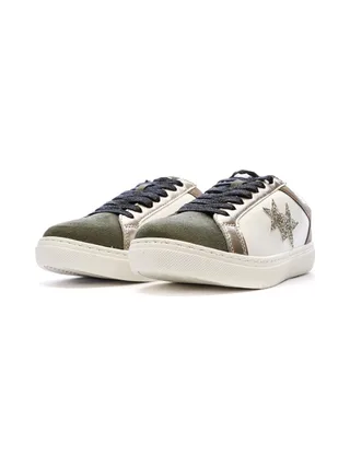 Baskets Blanches/Camel Femme Only Star 6