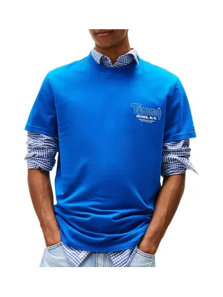T-shirt Bleu Homme Tommy Hilfiger Tjm Slim Font Play 1