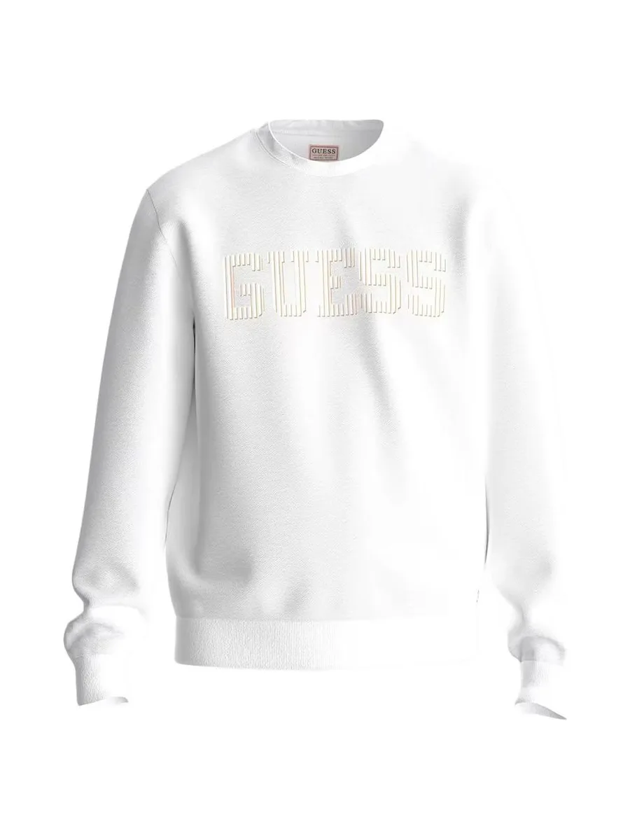 Sweat Blanc Homme Guess Beau Cn Fleece 1