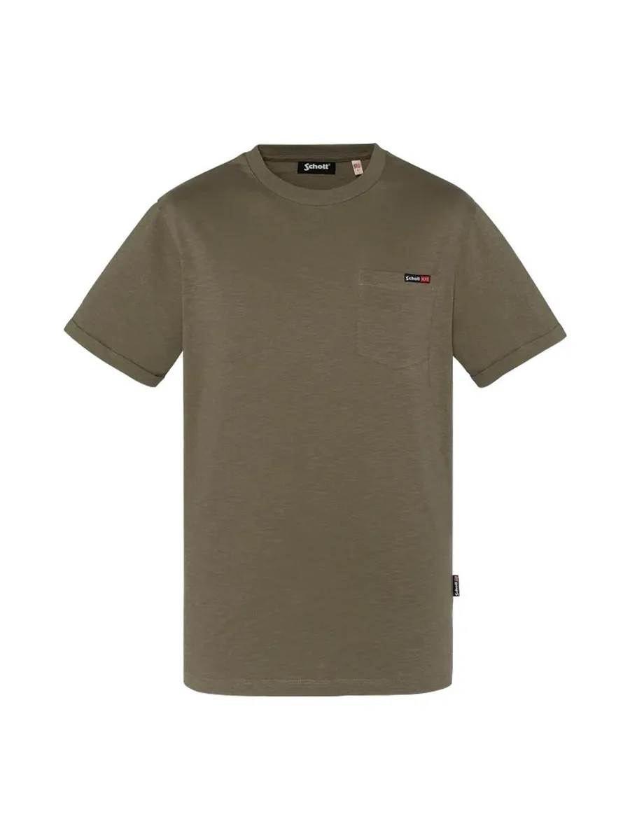 T-Shirt Kaki Homme Schott TSKEA1 1