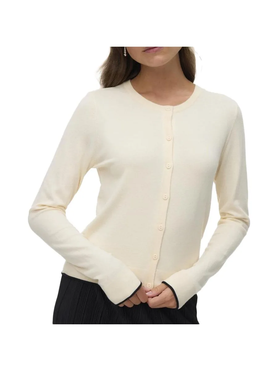 Pull Écru Femme Vero Moda Cardigan Boo 1